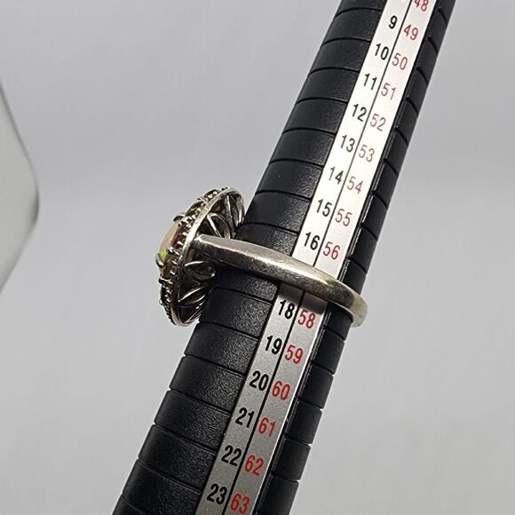 VTG 925 Sterling Silver Size 8 Authentic Carol Brodie Fire Opal Tourmaline Ring - Picture 10 of 14